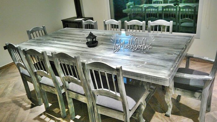 Mesa De Quincho Restoration 2,40X1,00+ 8 Sillas y Dos Sillones Frances