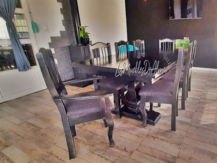 Mesa Restoration de 1,60x.090 con 6 Sillas y Dos sillones Frances - Imagen 4