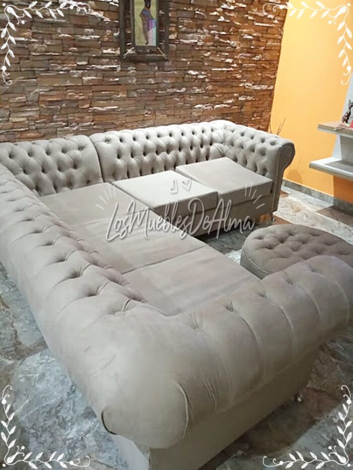 Chesterfiel Sillon En U Capitone - Imagen 2