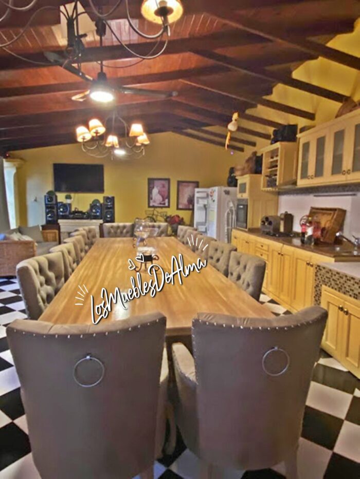 Mesa Restoration de 4,00x1,40+16 Vestidas+4 Sillones Capitone Martina - Imagen 2