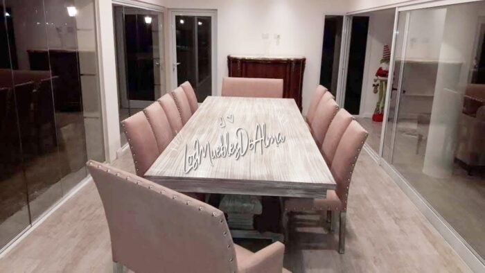 Mesa Restoration de 3,00x1,20 Con Faldón +10 Sillas Simple y 2 Sillones Dobles - Imagen 4