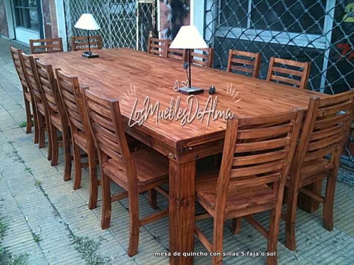 Mesa de 3,00x 1,20 +14 sillas a elección anatómicas - Imagen 2