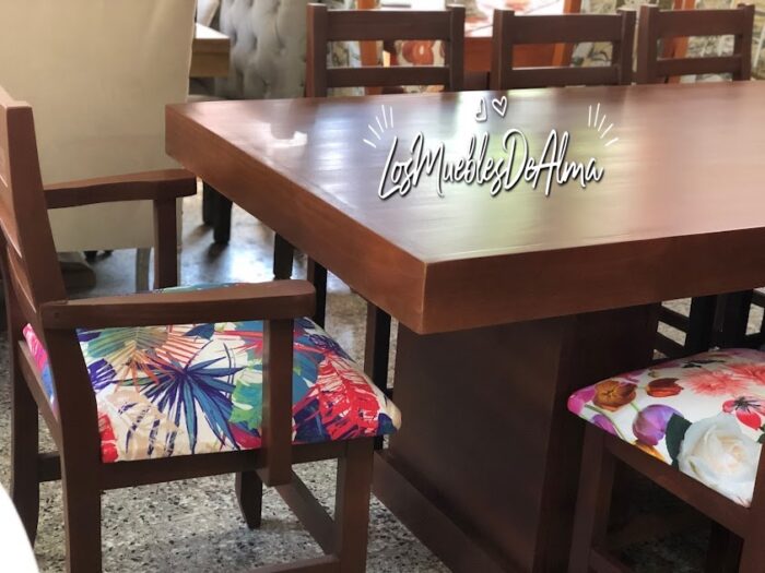 Mesa Sundae 2,00x1,00+6 Sillas Hindu y 2 Sillones Hindu Asiento Tapizados - Imagen 5
