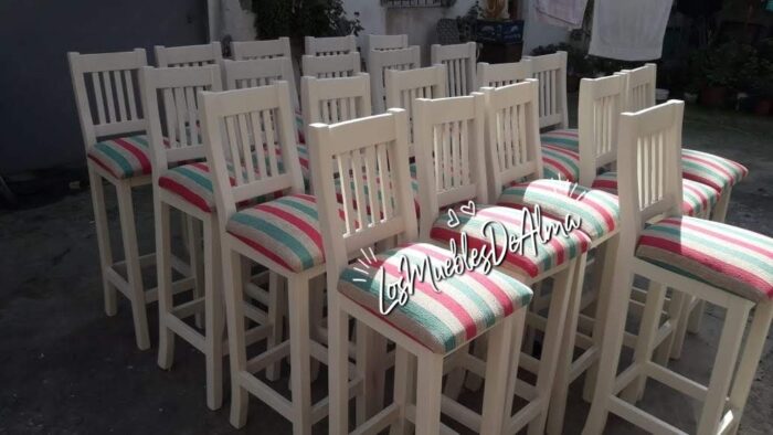 Banquetas hindú alta asiento tapizado - Imagen 2