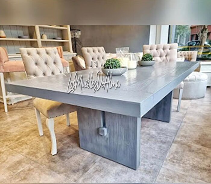 MESA SUNDAE DE 2,60X1,20 CON SILLAS VESTIDAS